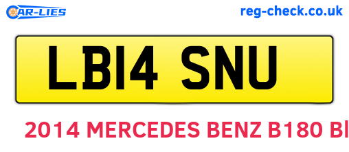 LB14SNU are the vehicle registration plates.