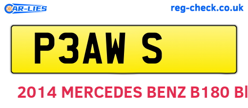 P3AWS are the vehicle registration plates.