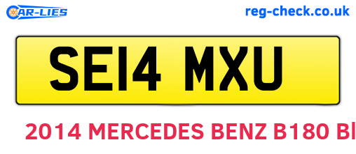 SE14MXU are the vehicle registration plates.