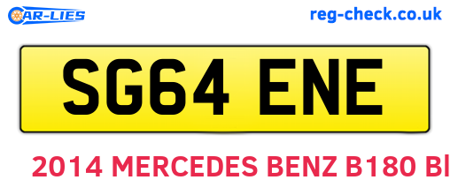 SG64ENE are the vehicle registration plates.