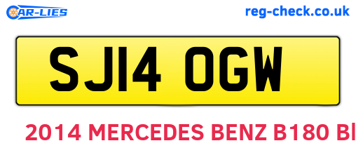SJ14OGW are the vehicle registration plates.