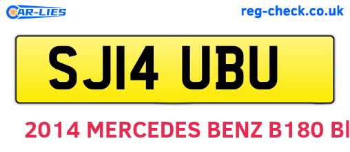 SJ14UBU are the vehicle registration plates.