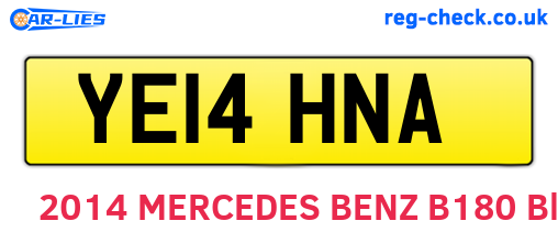 YE14HNA are the vehicle registration plates.