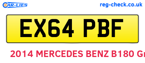 EX64PBF are the vehicle registration plates.