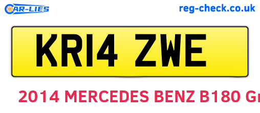 KR14ZWE are the vehicle registration plates.