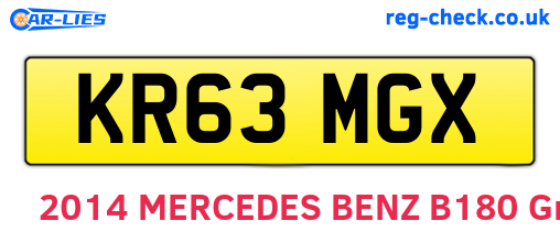 KR63MGX are the vehicle registration plates.