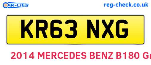 KR63NXG are the vehicle registration plates.