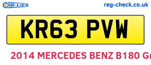 KR63PVW are the vehicle registration plates.
