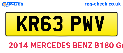 KR63PWV are the vehicle registration plates.