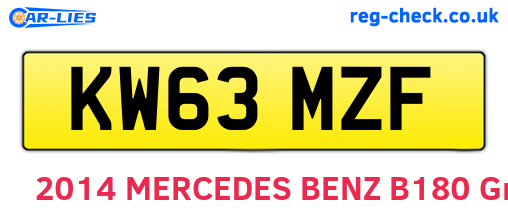 KW63MZF are the vehicle registration plates.