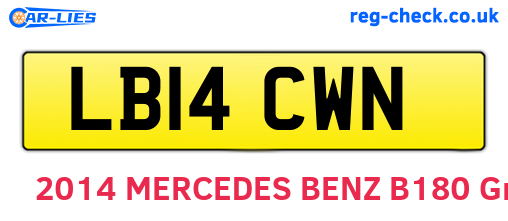 LB14CWN are the vehicle registration plates.