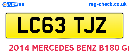 LC63TJZ are the vehicle registration plates.