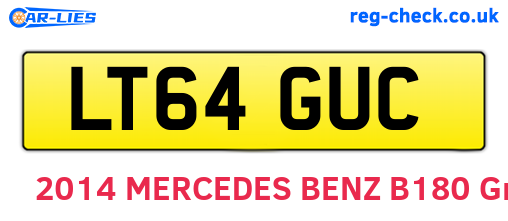 LT64GUC are the vehicle registration plates.