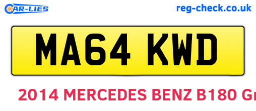 MA64KWD are the vehicle registration plates.
