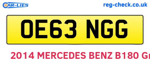 OE63NGG are the vehicle registration plates.