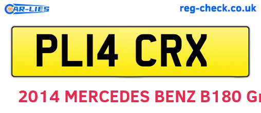 PL14CRX are the vehicle registration plates.