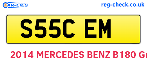 S55CEM are the vehicle registration plates.