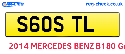 S60STL are the vehicle registration plates.