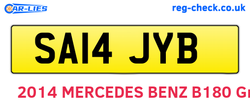 SA14JYB are the vehicle registration plates.