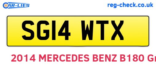 SG14WTX are the vehicle registration plates.