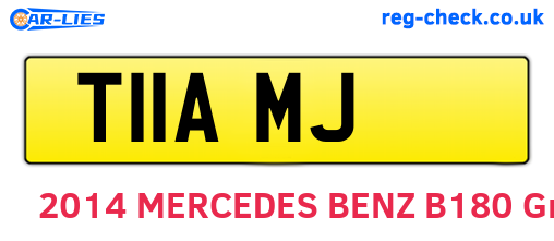 T11AMJ are the vehicle registration plates.