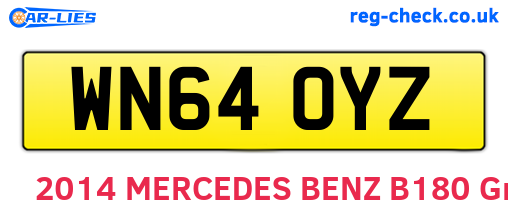 WN64OYZ are the vehicle registration plates.