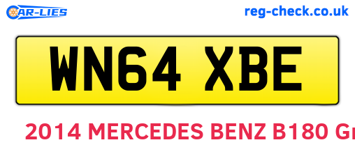 WN64XBE are the vehicle registration plates.