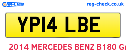 YP14LBE are the vehicle registration plates.