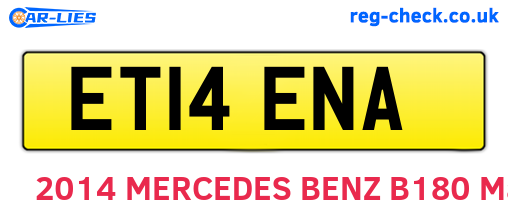 ET14ENA are the vehicle registration plates.