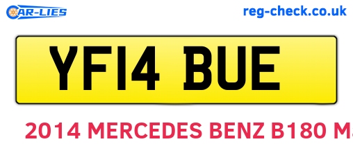 YF14BUE are the vehicle registration plates.