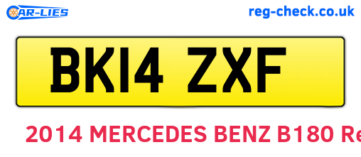 BK14ZXF are the vehicle registration plates.