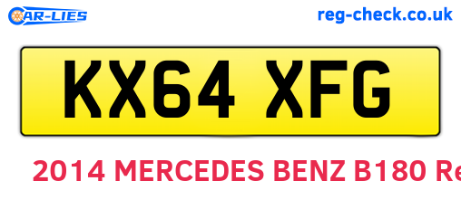 KX64XFG are the vehicle registration plates.