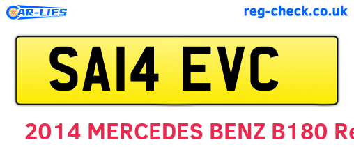 SA14EVC are the vehicle registration plates.