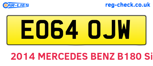 EO64OJW are the vehicle registration plates.