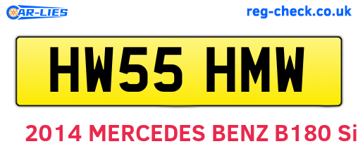 HW55HMW are the vehicle registration plates.