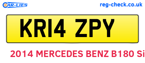 KR14ZPY are the vehicle registration plates.
