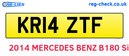 KR14ZTF are the vehicle registration plates.