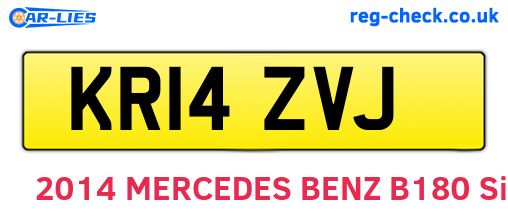KR14ZVJ are the vehicle registration plates.