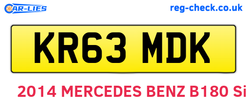 KR63MDK are the vehicle registration plates.