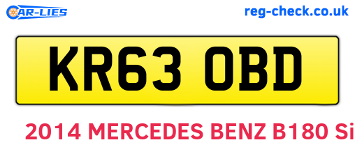KR63OBD are the vehicle registration plates.