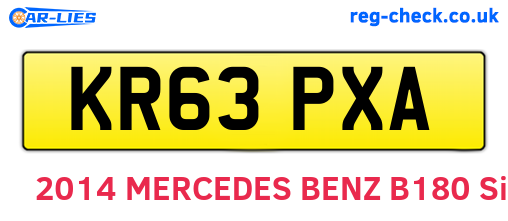 KR63PXA are the vehicle registration plates.