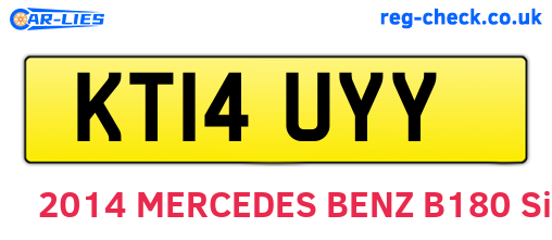 KT14UYY are the vehicle registration plates.