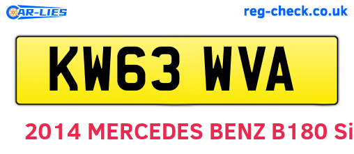 KW63WVA are the vehicle registration plates.