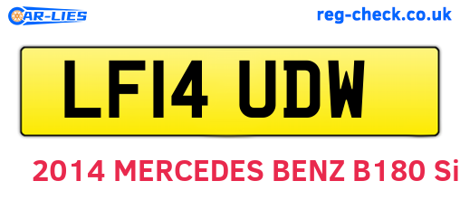 LF14UDW are the vehicle registration plates.