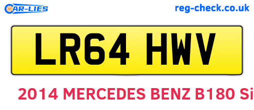 LR64HWV are the vehicle registration plates.