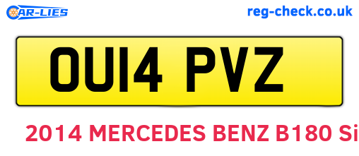OU14PVZ are the vehicle registration plates.