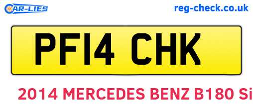 PF14CHK are the vehicle registration plates.