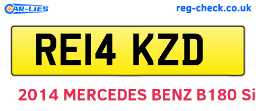 RE14KZD are the vehicle registration plates.