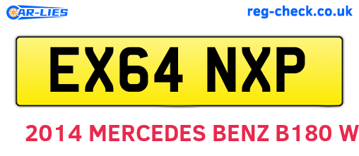EX64NXP are the vehicle registration plates.