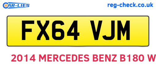 FX64VJM are the vehicle registration plates.